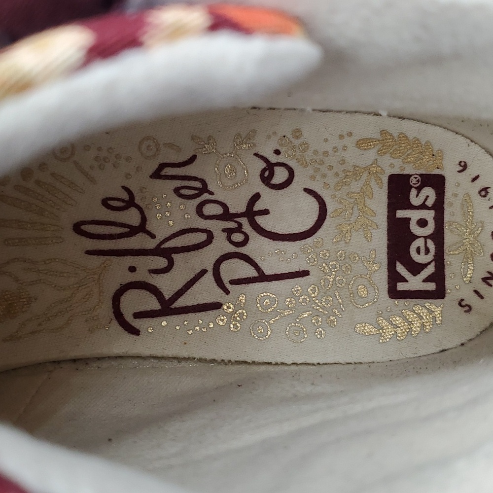 Keds Women's Burgundy Floral High-Top Sneakers - Picture 7 of 9